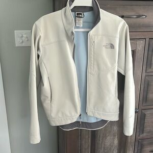 XS cream Northface medium weight jacket with light blue inside